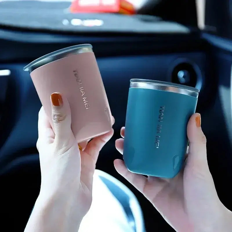 Black and silver 300ml stainless steel vacuum flask kitchen travel cup