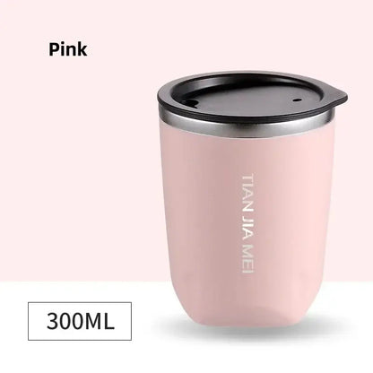 Black and silver 300ml stainless steel vacuum flask kitchen travel cup