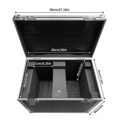 Black and silver dual flight case for 230w moving head studio storage