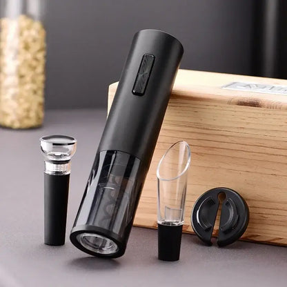 Black and silver electric corkscrew kit dining room wine opener