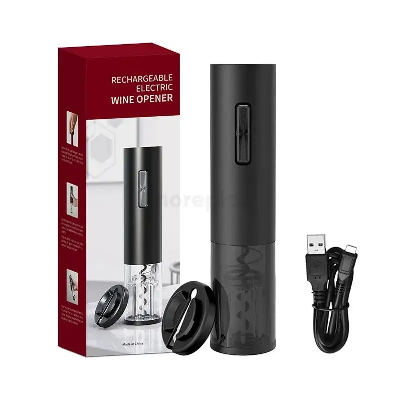 Black and silver electric corkscrew kit dining room wine opener