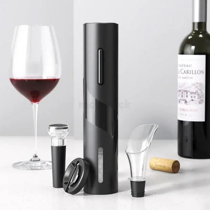 Black and silver electric corkscrew kit dining room wine opener