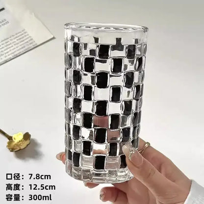 Black and silver mosaic glass cups set – kitchen drinkware
