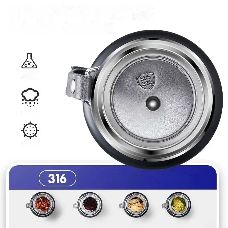 Black and silver stainless steel 24hr cold cup – kitchen travel thermos