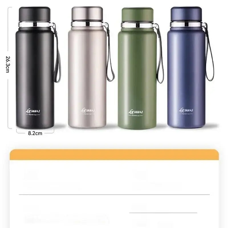 Black and silver stainless steel 24hr cold cup – kitchen travel thermos