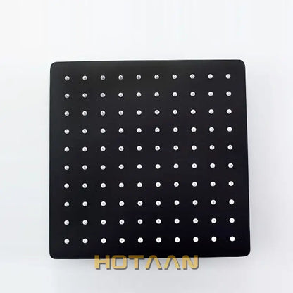 Black and silver stainless steel square shower head for bathroom