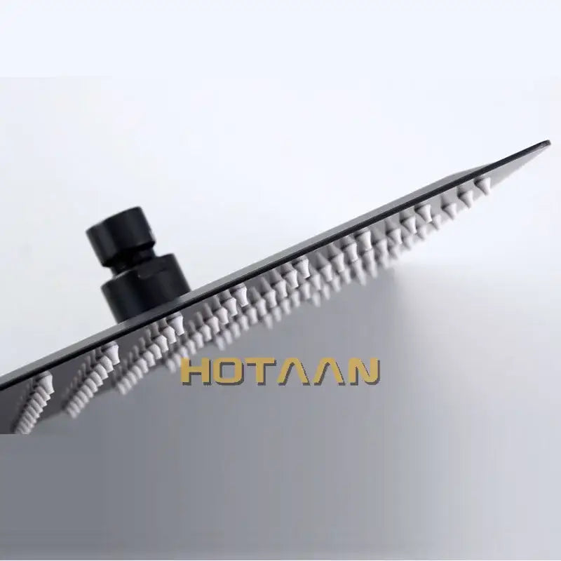Black and silver stainless steel square shower head for bathroom