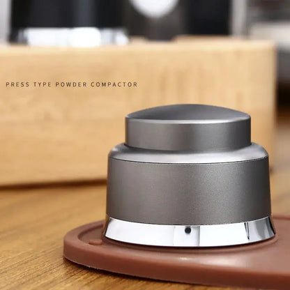 Black and stainless steel adjustable coffee tamper kitchen barista tool