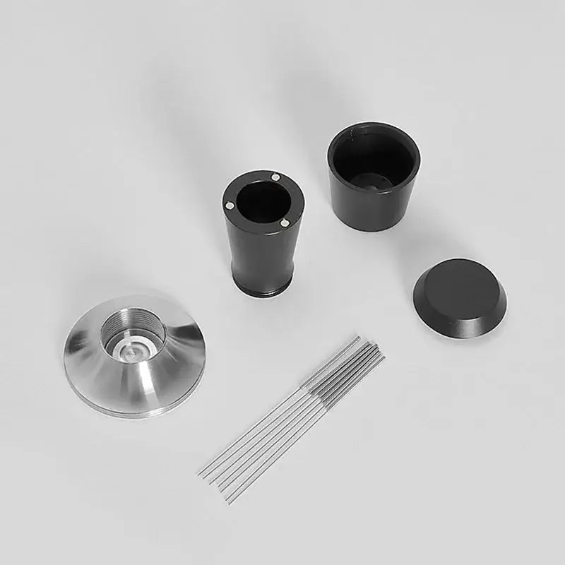Black and stainless steel coffee distributor tamper set kitchen tool