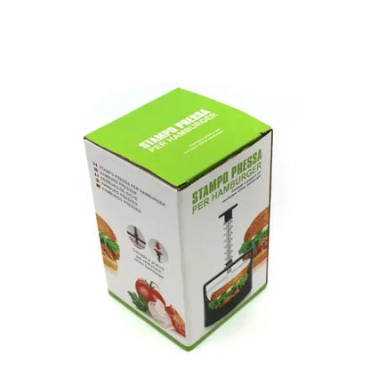 Black and white burger press kitchen meat maker with spring handle