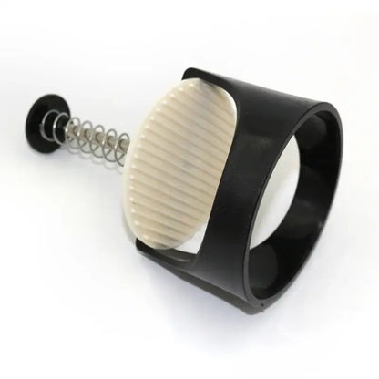 Black and white burger press kitchen meat maker with spring handle