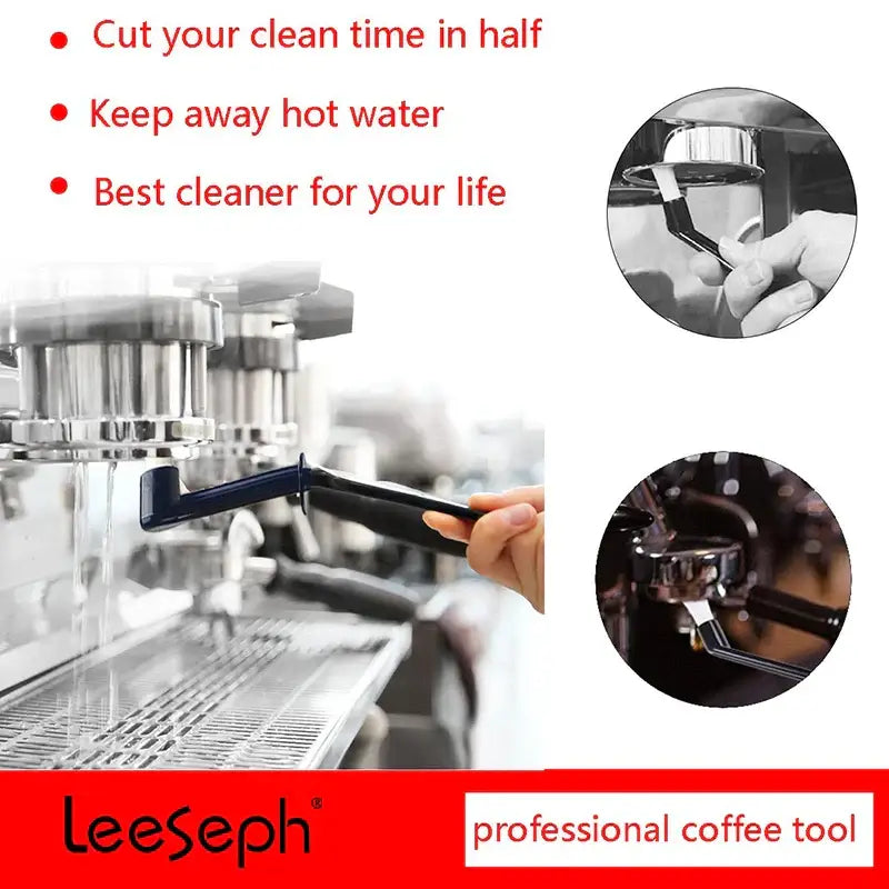 Black and white espresso machine coffee brush spoon kitchen tool