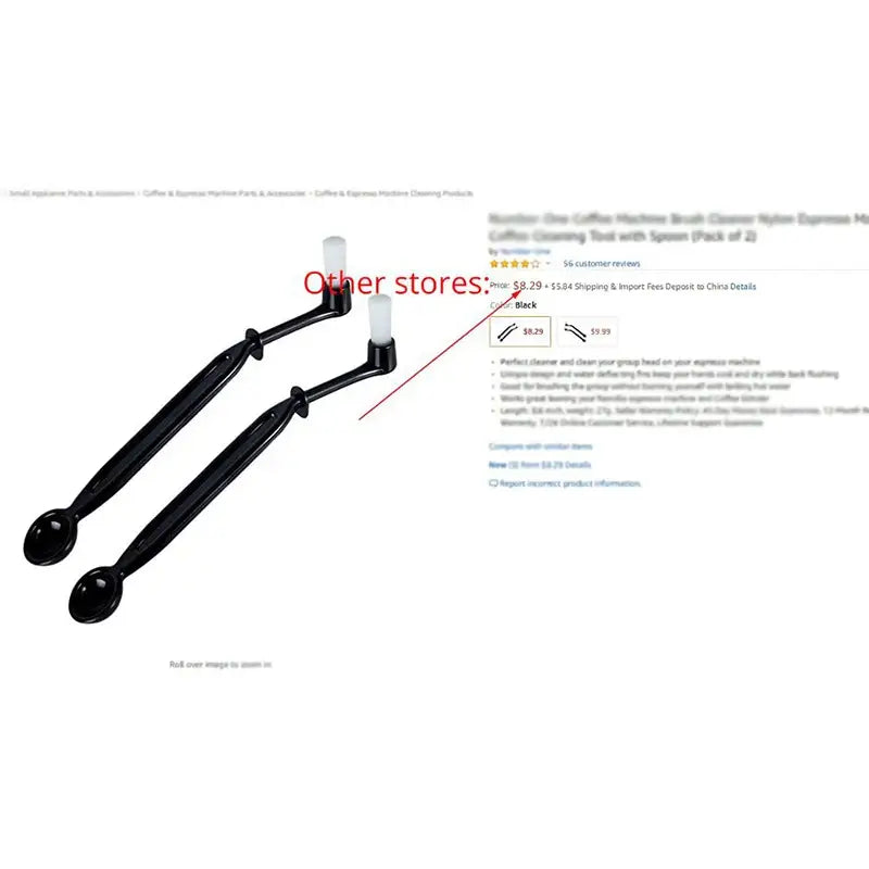 Black and white espresso machine coffee brush spoon kitchen tool