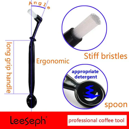 Black and white espresso machine coffee brush spoon kitchen tool