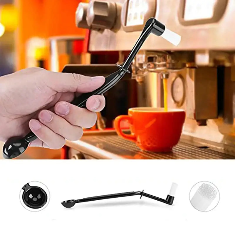 Black and white espresso machine coffee brush spoon kitchen tool