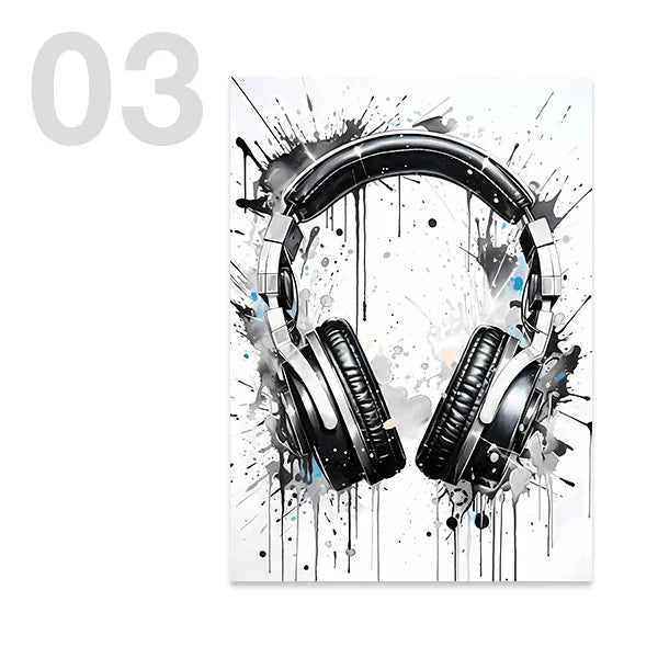 DecorBites™ Black and White Game Controller Wall Art