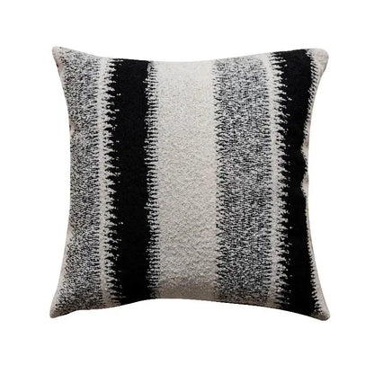 Black and white geometric chenille pillow cover living room decor