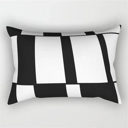 Black and white geometric wave line pillowcase set bedroom decor