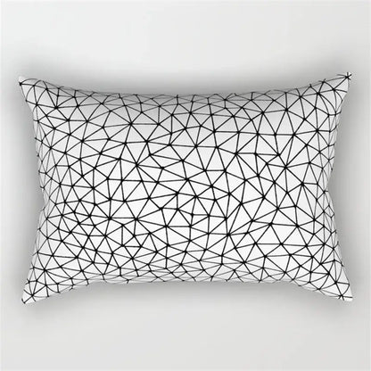 Black and white geometric wave line pillowcase set bedroom decor