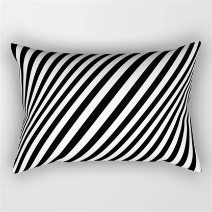 Black and white geometric wave line pillowcase set bedroom decor