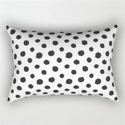 Black and white geometric wave line pillowcase set bedroom decor