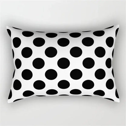 Black and white geometric wave line pillowcase set bedroom decor