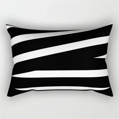 Black and white geometric wave line pillowcase set bedroom decor