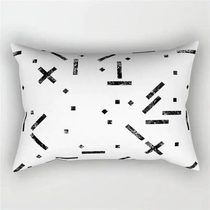 Black and white geometric wave line pillowcase set bedroom decor