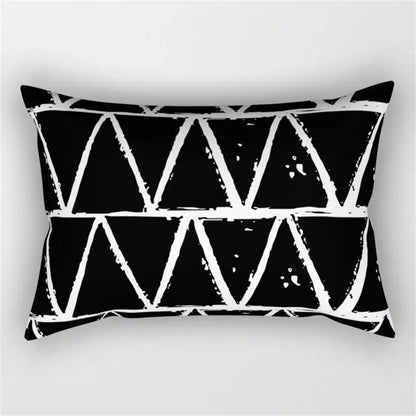 Black and white geometric wave line pillowcase set bedroom decor