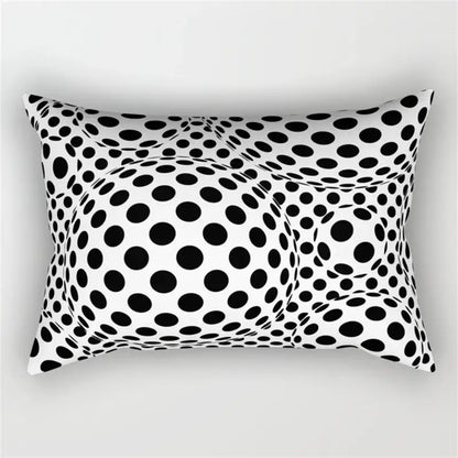 Black and white geometric wave line pillowcase set bedroom decor