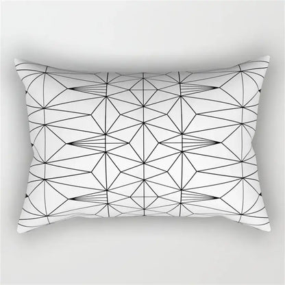Black and white geometric wave line pillowcase set bedroom decor