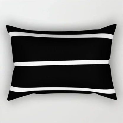 Black and white geometric wave line pillowcase set bedroom decor