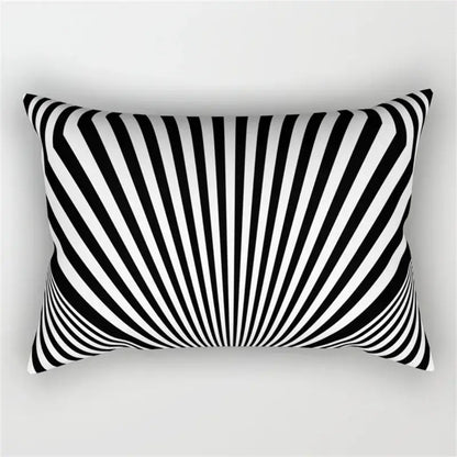 Black and white geometric wave line pillowcase set bedroom decor