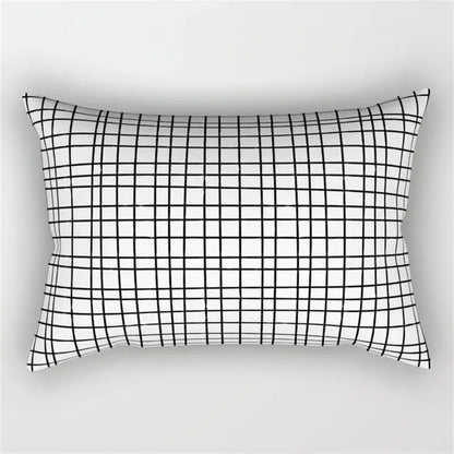 Black and white geometric wave line pillowcase set bedroom decor