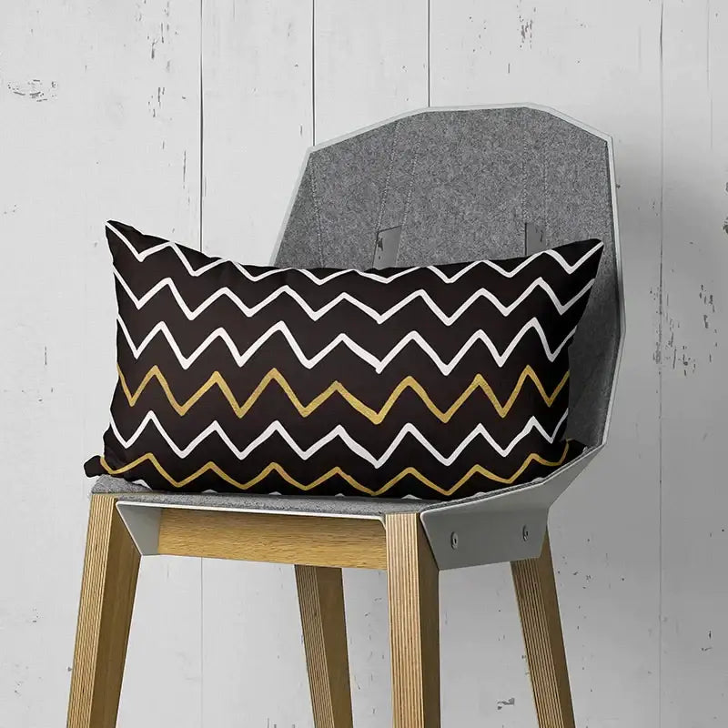 Black and white geometric wave line pillowcase set bedroom decor