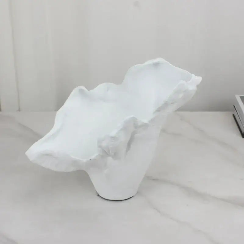 Black and white irregular resin flower vase living room sculpture
