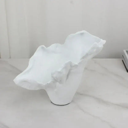 Black and white irregular resin flower vase living room sculpture