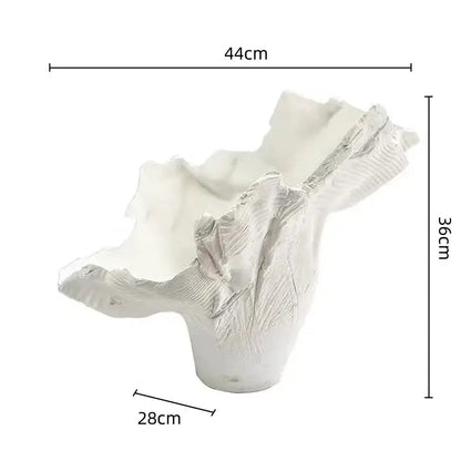 Black and white irregular resin flower vase living room sculpture