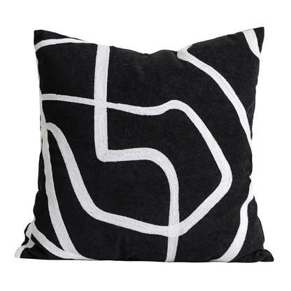 Black and white jungle plant raccoon pillow cover living room decor