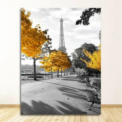 Eiffel tower black & white landscape canvas set living room wall art