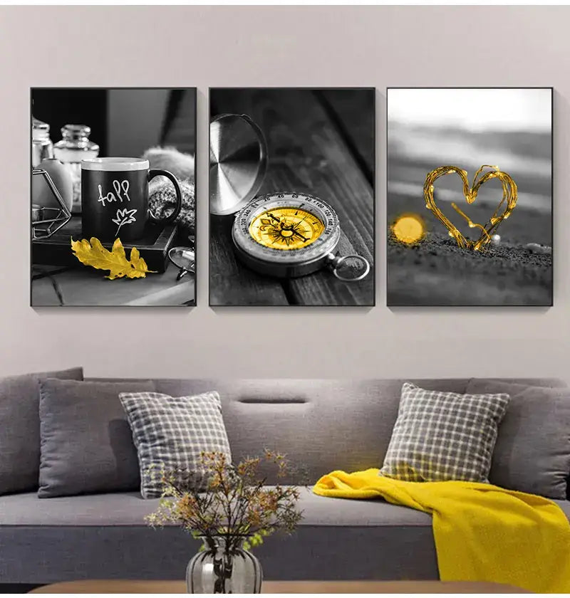 Eiffel tower black & white landscape canvas set living room wall art