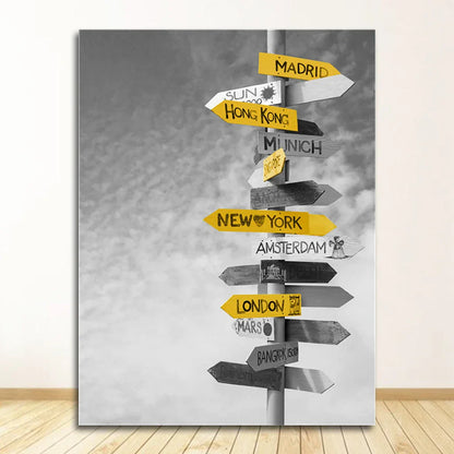 DecorBites™ Black and White Nordic Landscape Canvas Set