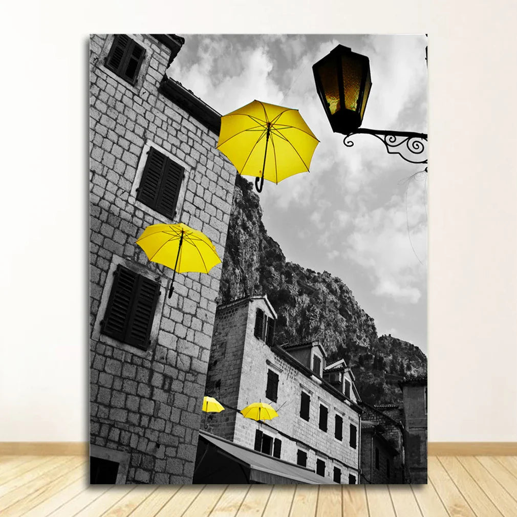 DecorBites™ Black and White Nordic Landscape Canvas Set