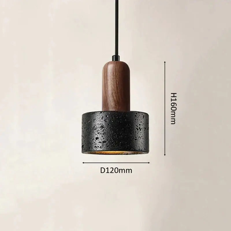Black and wood concrete pendant light bedroom decor