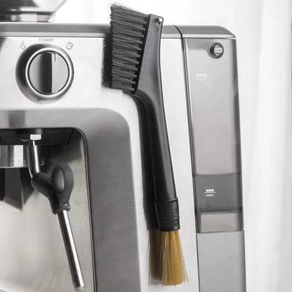 Black and yellow dual head coffee grinder brush kitchen cleaning tool