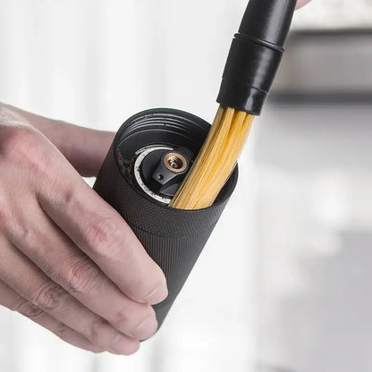 Black and yellow dual head coffee grinder brush kitchen cleaning tool