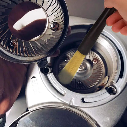 Black and yellow espresso machine cleaner brush kitchen tool