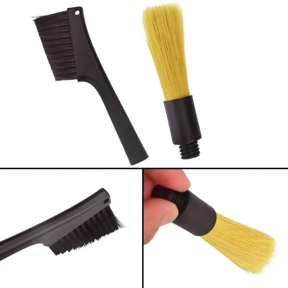 Black and yellow espresso machine cleaner brush kitchen tool