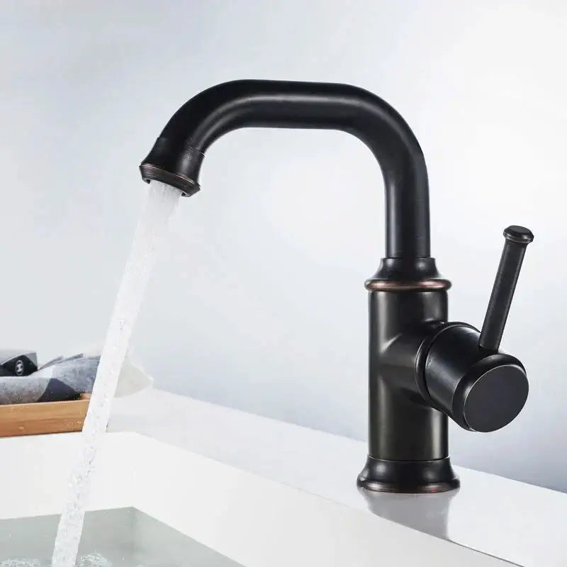 Black antique brass basin faucet matte black & copper kitchen mixer