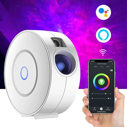 Black aurora galaxy projector night light bedroom smart star lamp